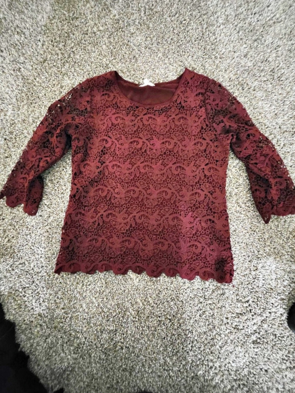 Apt. 9 Floral Lace Long Sleeve Top Size Medium